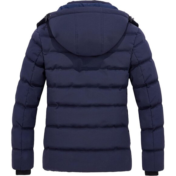 Women's Hooded Warm Winter Coat Quilted Thicken Puffer Jacket with Removable Hoo - Picture 2 of 6